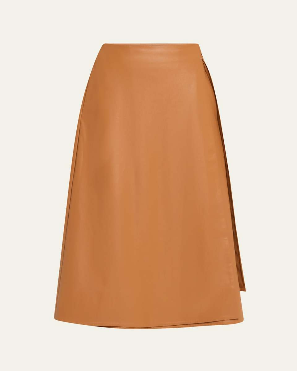 Beatrice Vegan Leather Wrap Skirt
